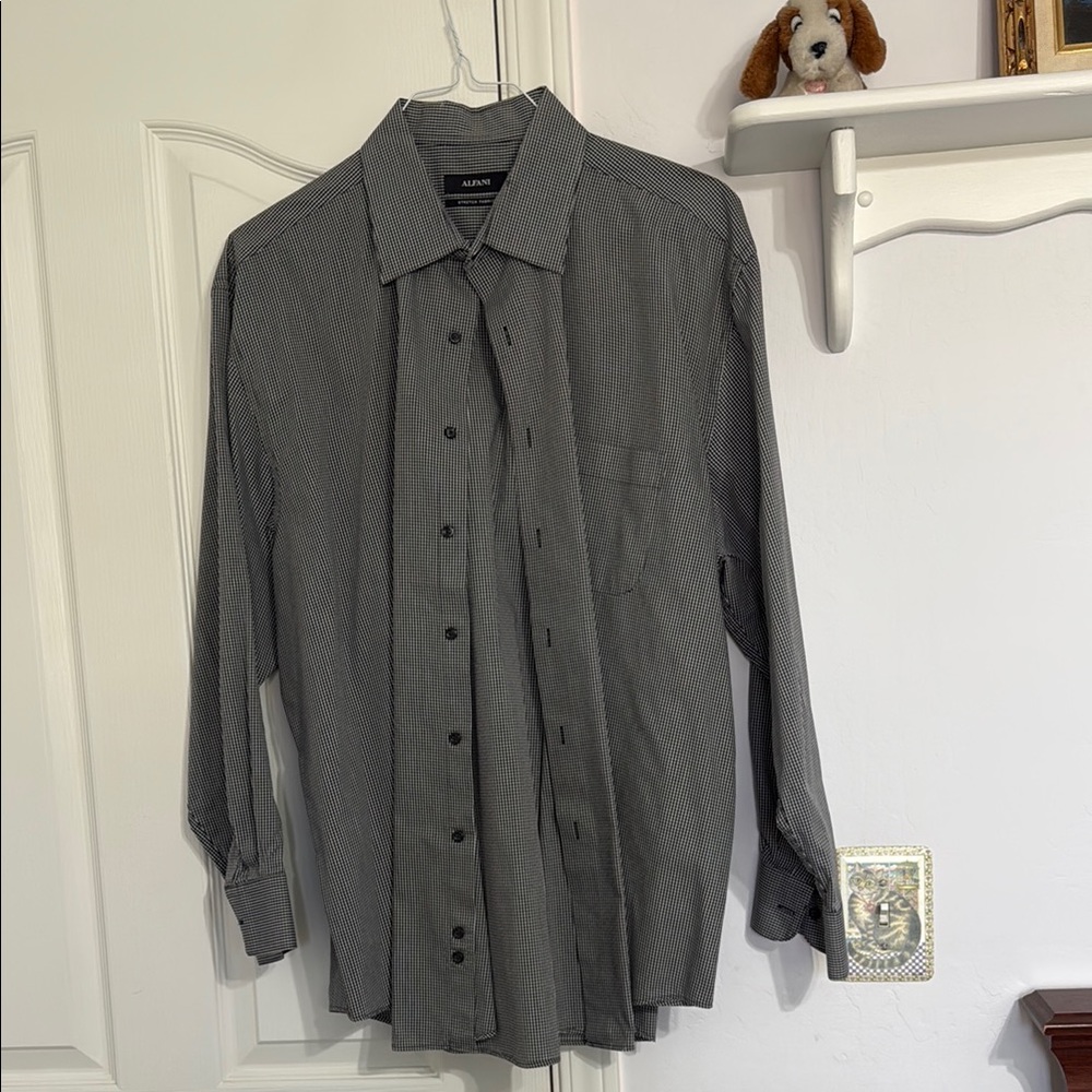 Alfani Gray Dress Shirt Classic Long Sleeve